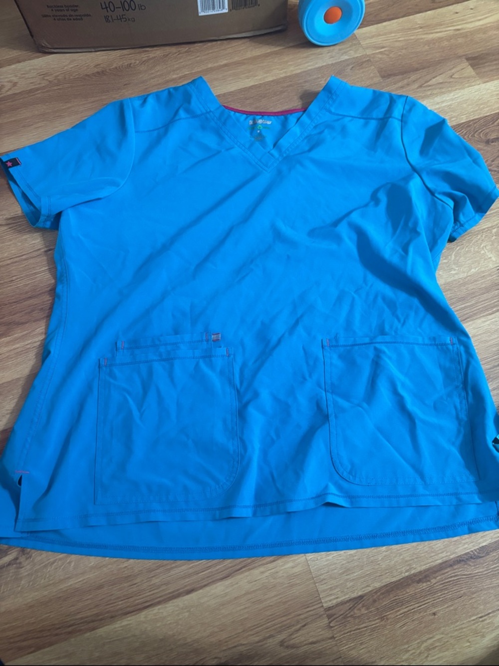 Scrubstar Women's V-Neck Scrub Top - Bright Turquoise Blue
